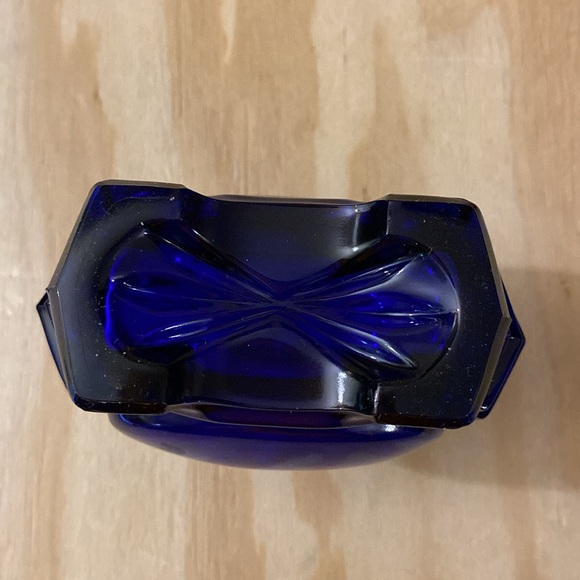 Vintage Cobalt Blue Glass Art Deco Perfume Bottle - Picture 4 of 5